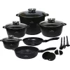 Zilner Marble Set de menaje de cocina de 17 piezas Negro ZL-8636
