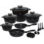 Zilner Marble Set de menaje de cocina de 17 piezas Negro ZL-8636