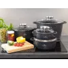 Zilner Marble Set de menaje de cocina de 17 piezas Negro ZL-8636