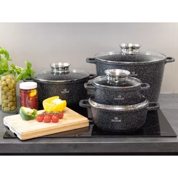 Zilner Marble Set de menaje de cocina de 17 piezas Negro ZL-8636