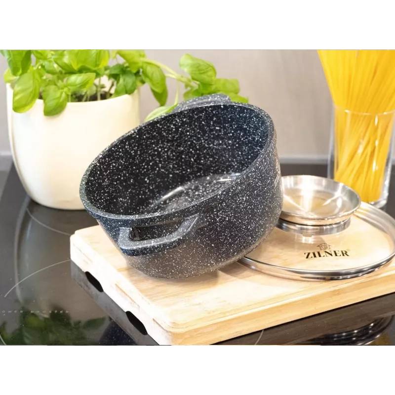 Zilner Marble Set de menaje de cocina de 17 piezas Negro ZL-8636