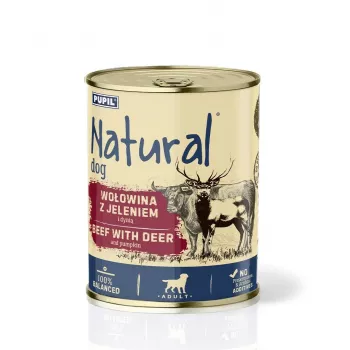 NATURAL Ternera con caza y calabaza - Comida húmeda para perros - 800g