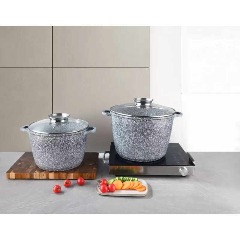 Zilner juego de menaje de mármol 4 piezas gris ZL-7066