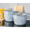 Zilner juego de menaje de mármol 4 piezas gris ZL-7066