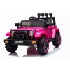 LEAN CARS BRD-7588 rosa jeep eléctrico ride-on 12V para niños con luces LED, MP3, mando a distancia, 4x4