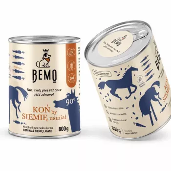 BEMO Pferd con semillas de lino Mono alimento húmedo para perros - 800g