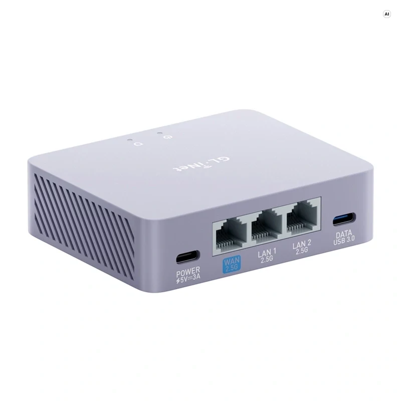 GL.iNet GL-MT5000 AX5400 router Wi-Fi 6 dual-banda con puertos 2,5G multi-gigabit, OpenWrt, WireGuard VPN, 1GB RAM, 8GB eMMC