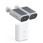 AOSU Smart Security SolarCam P1 SE sistema kit de 2 cámaras, 2K QHD, inalámbrico, alimentado por energía solar, visión nocturna en color, audio bidireccional, IP65, 2 cámaras