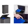 Rubbermaid Elite Dual Stream 39L Cubo de reciclaje de acero inoxidable con pedal, 2 compartimentos 2145987