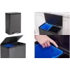 Rubbermaid Elite Dual Stream 39L Cubo de reciclaje de acero inoxidable con pedal, 2 compartimentos 2145987