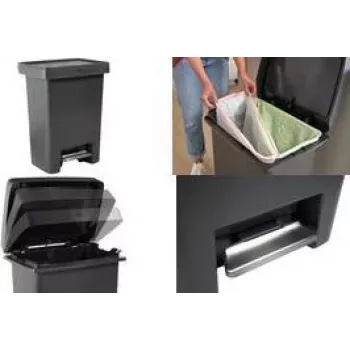 Rubbermaid Premier Series Cubo de basura con pedal, 71 litros, antracita 2181031