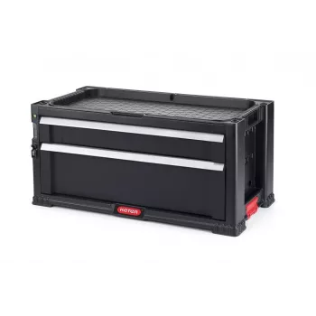 KETER DIY Caja de herramientas con 2 cajones, 56,2 x 28,9 x 26,2 cm, negro/rojo