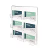 DEFLECTO 70601 Tarjetero de pared, 6 compartimentos, poliestireno, transparente, capacidad 300 tarjetas
