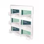 DEFLECTO 70601 Tarjetero de pared, 6 compartimentos, poliestireno, transparente, capacidad 300 tarjetas