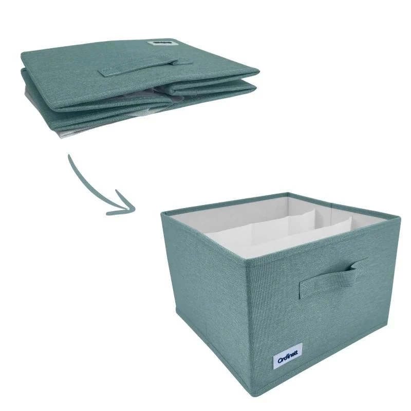 ORDINETT Caja Cube 29x29x18,5 cm caja de almacenamiento con tapa en verde menta