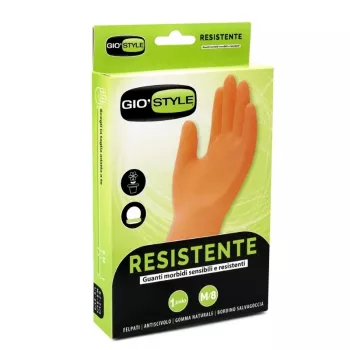 GIOSTYLE Guantes multifuncionales duraderos de látex natural naranja M/8 talla 31x10x0,5cm