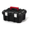 KETER DIY Maletín de herramientas 16, 41,9 x 32,7 x 20,5 cm, negro con detalles rojos, apilable, cierres metálicos, bandeja extraíble