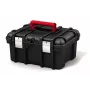KETER DIY Maletín de herramientas 16, 41,9 x 32,7 x 20,5 cm, negro con detalles rojos, apilable, cierres metálicos, bandeja extraíble