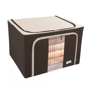 ORDINETT Caja de tela L 50x40x32 cm surtido – caja de almacenaje plegable con tapa y asas, 64 L