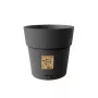 STEFANPLAST Ethica Maceta redonda con plato, 25 cm, gris, plástico reciclado