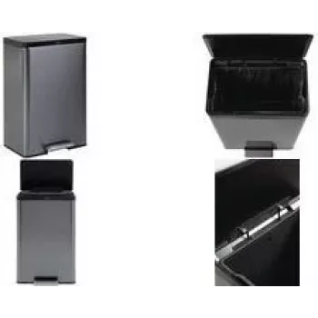 Rubbermaid Elite 45L Cubo de pedal de acero inoxidable, rectangular, resistente a huellas 2112520