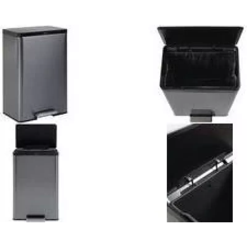 Rubbermaid Elite 45L Cubo de pedal de acero inoxidable, rectangular, resistente a huellas 2112520