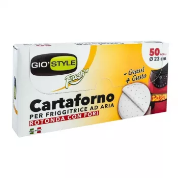 GIOSTYLE 50 uds. Ø23cm Papel de freidora de aire para 4,5L