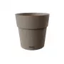 STEFANPLAST Ethica Maceta con plato, 25x25 cm, marrón, 8,5 L, plástico reciclado