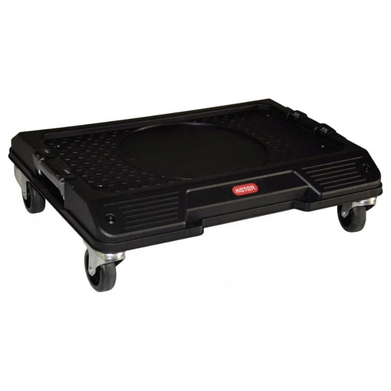 KETER DIY Connect Carro de transporte 55,7x43,7x16,4 cm, negro/rojo, IP54, 30 kg de carga