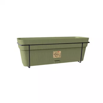 STEFANPLAST Set de balcón con sistema de riego automático y soporte metálico 50x18x17 cm verde