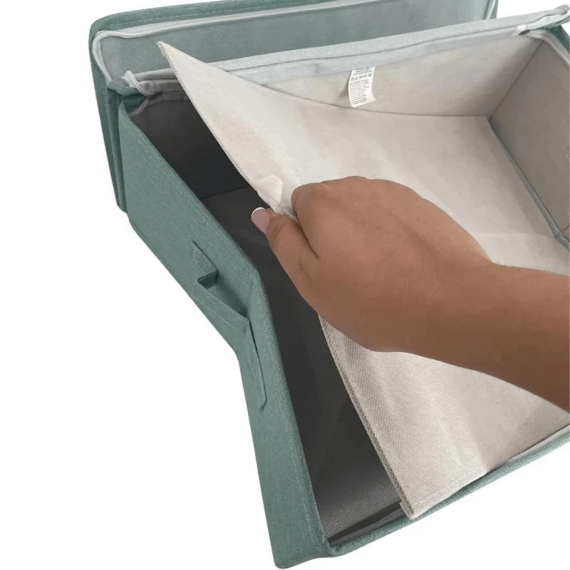 ORDINETT Caja de almacenaje rectangular con cremallera 42x32x14 cm menta