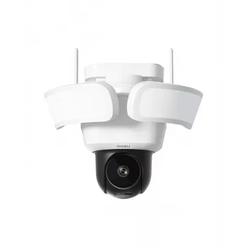 AOSU Smart Security Floodlight Cam Pro 2K QHD cámara exterior con cable con foco de 2400lm, detección por IA, IP65