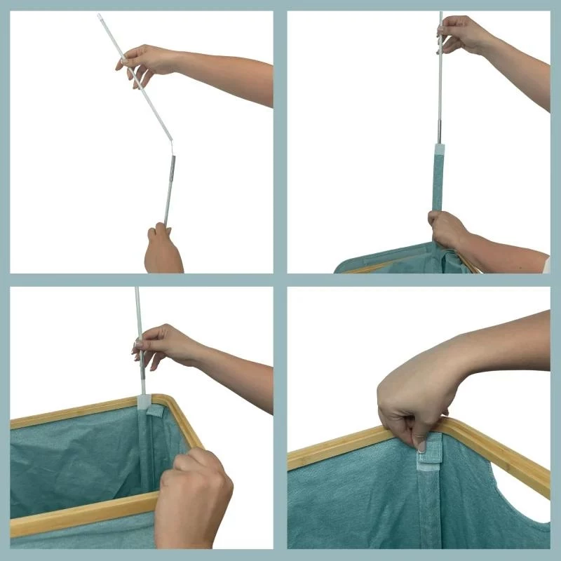 ORDINETT Cesto de ropa 40,5x33x74cm menta