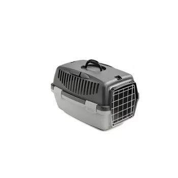 STEFANPLAST Transportín Gulliver 1 con puerta metálica 48x32x31cm Gris oscuro/Gris claro