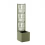 STEFANPLAST Jardinera cuadrada Ethica con enrejado trepador 36x36x140 cm Verde