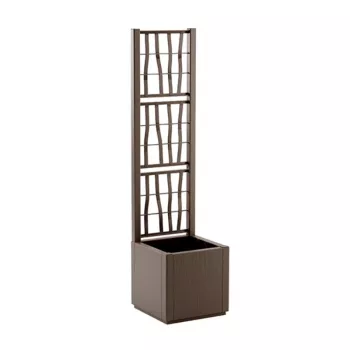 STEFANPLAST Jardinera cuadrada Ethica con enrejado trepador integrado 36x36x140 cm Marrón