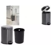 Rubbermaid Cubo de basura con pedal, redondo, 6 litros, acero inoxidable gris oscuro con cubo interior de plástico extraíble 2179250
