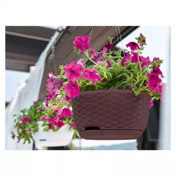 STEFANPLAST Maceta colgante Natural Ø30x14,5cm Marrón oscuro