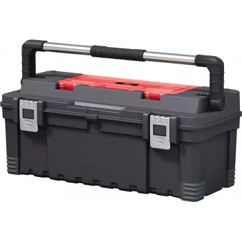 KETER DIY Hawk Maletín de herramientas 26 con organizador, 66 x 28,7 x 26,6 cm, Negro/Rojo