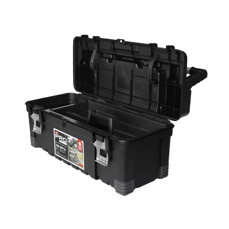 KETER DIY Hawk Maletín de herramientas 26 con organizador, 66 x 28,7 x 26,6 cm, Negro/Rojo