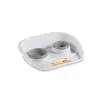 STEFANPLAST Dinner Set de comedero para mascotas, 2 cuencos (0,25 L + 0,35 L), Gris, 46 x 35 x 11 cm