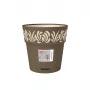 STEFANPLAST Gaia Maceta redonda con plato, Marrón, Ø25 x 25 cm
