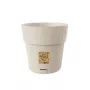 STEFANPLAST Ethica Maceta redonda con plato, Blanco, 25 cm de diámetro, 25 cm de altura, 12,3 L, polipropileno resistente a los rayos UV y a las heladas, interior/exterior