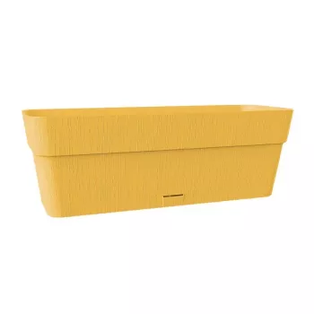 STEFANPLAST Jardinera Ethica con plato 50x18x17 cm amarillo mostaza