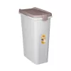 STEFANPLAST Recipiente de almacenamiento de comida para mascotas con ruedas 40L 15kg blanco/gris claro