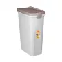 STEFANPLAST Recipiente de almacenamiento de comida para mascotas con ruedas 40L 15kg blanco/gris claro