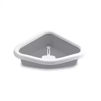 STEFANPLAST Arenero esquinero Sprint 56x40x14 cm blanco/gris