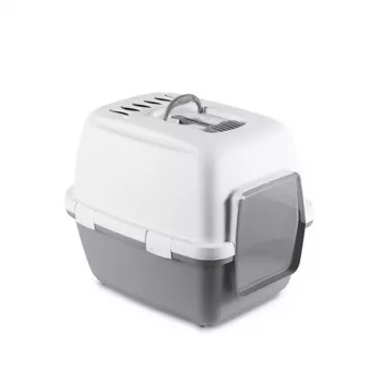 STEFANPLAST Arenero cerrado Cathy Comfort 58x45x48 cm blanco/gris