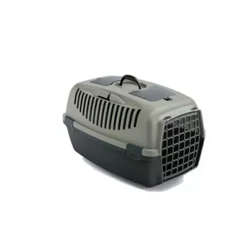 STEFANPLAST Transportín Gulliver 2 con puerta de plástico 55x36x35 cm gris/verde