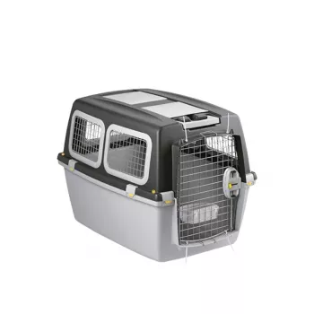 STEFANPLAST Transportín Gulliver 5 Plus para perros medianos y grandes, 81x61x60 cm, gris oscuro/gris claro